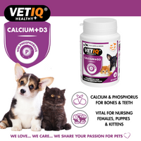VETIQ Calcium +D3 Cat & Dog Supplement 60 Tablets -