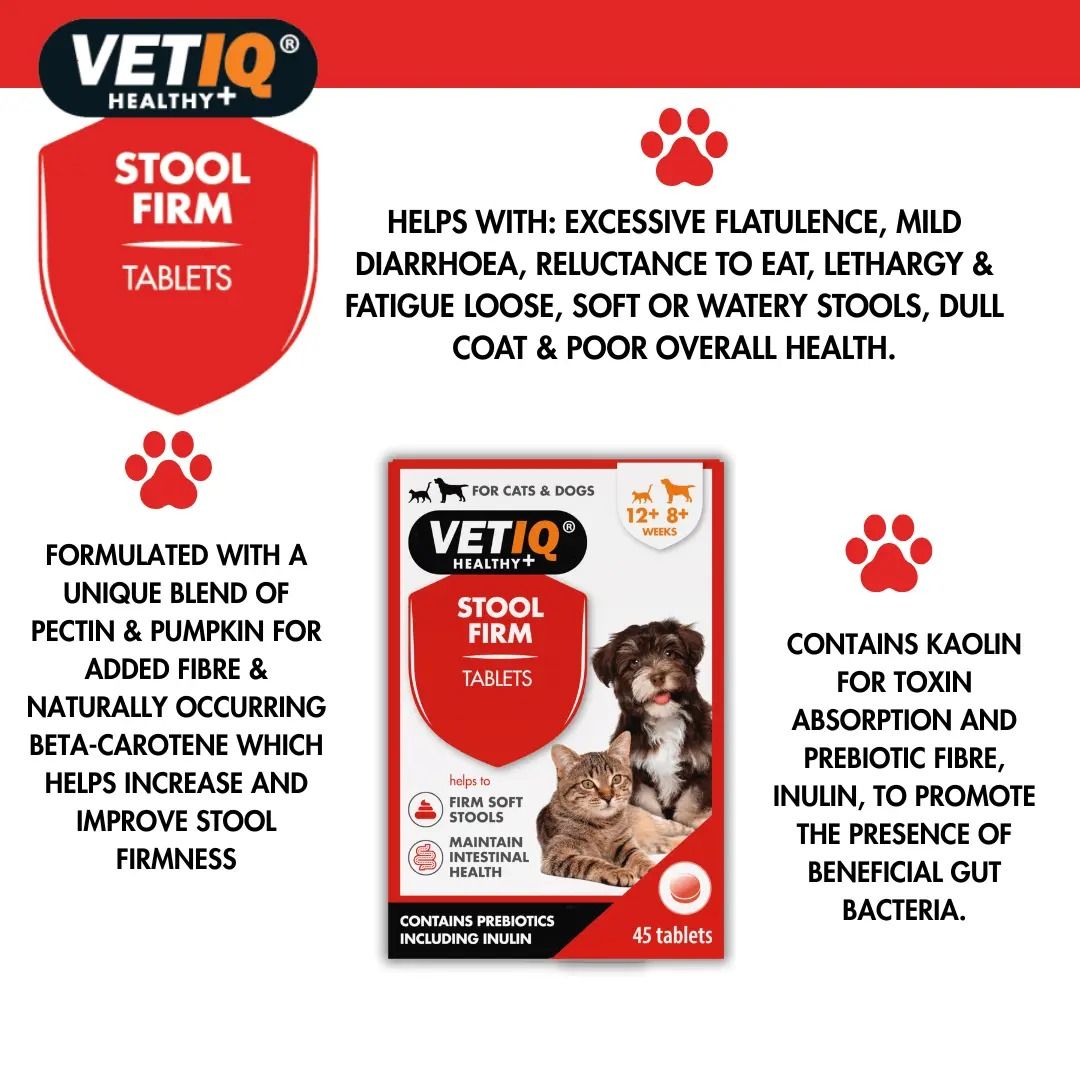VETIQ Stool Firm for Cats & Dogs 45 Tablets -