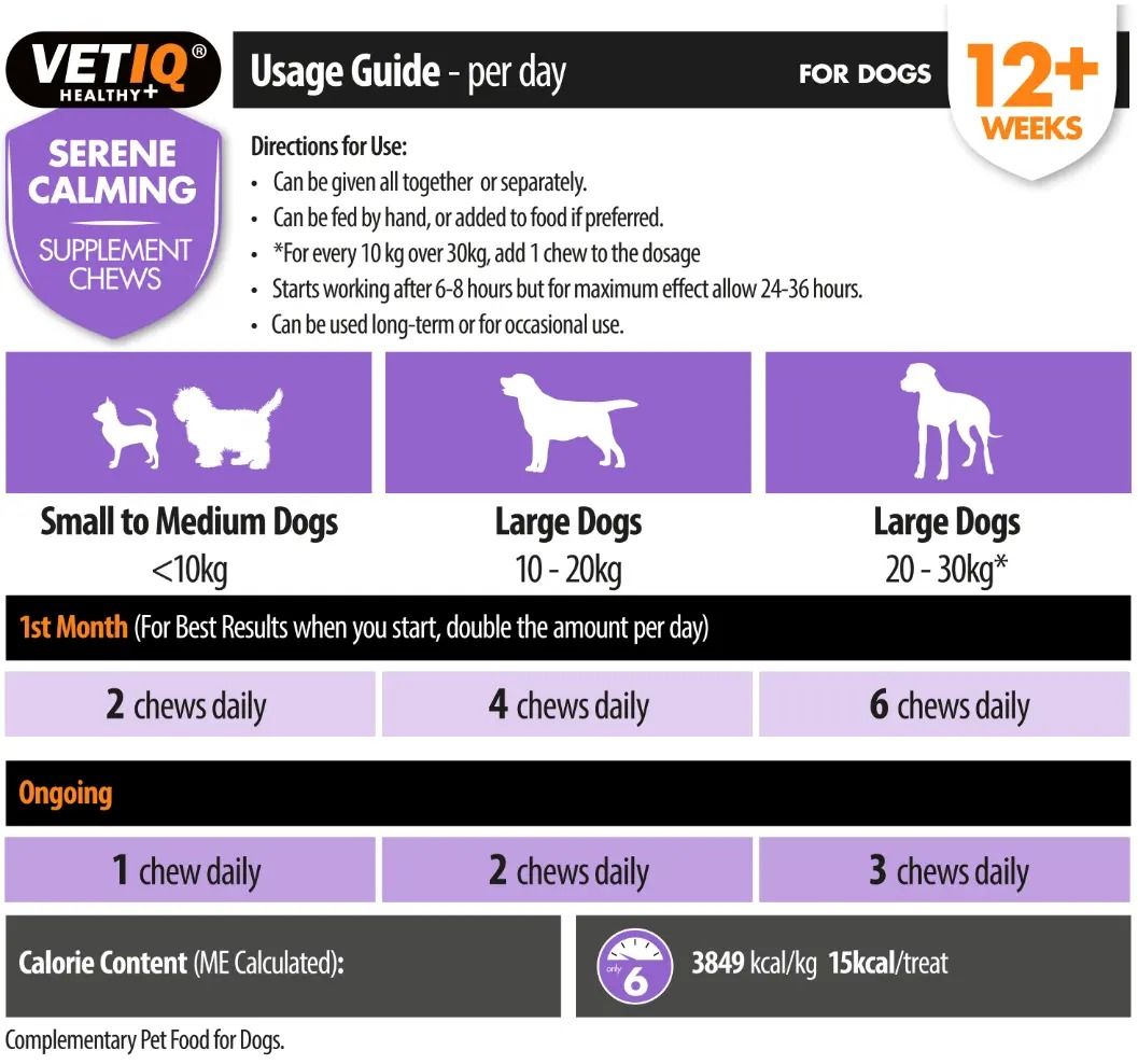 VETIQ Serene Calming Dog Supplement Chews 230g - 230g