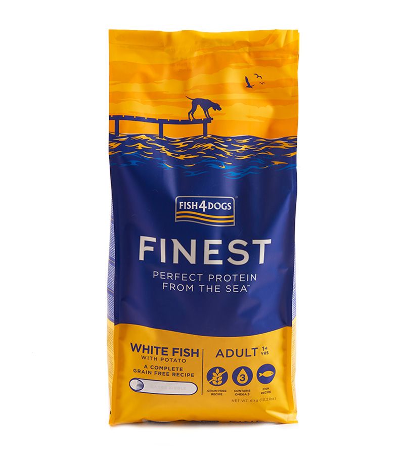 Fish4Dogs Finest White Fish Large Kibble Adult Dry Dog Food - 6KG