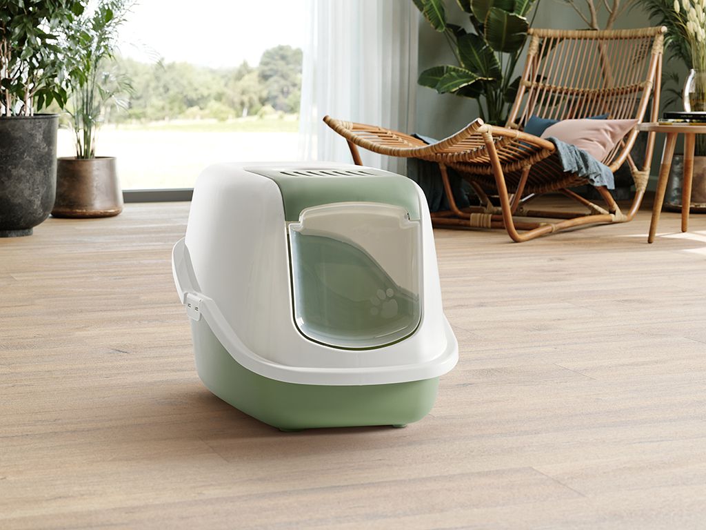 Savic Nestor Cat Toilet Home - Botanical Green