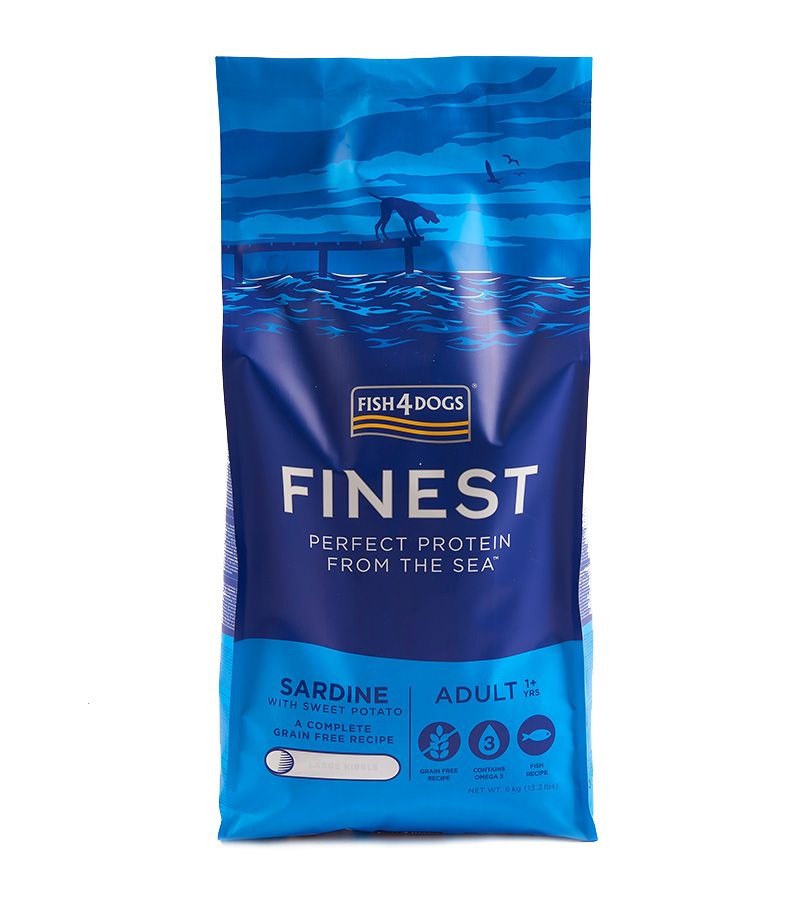 Fish4Dogs Finest Sardine Large Kibble Adult Dry Dog Food - 6KG