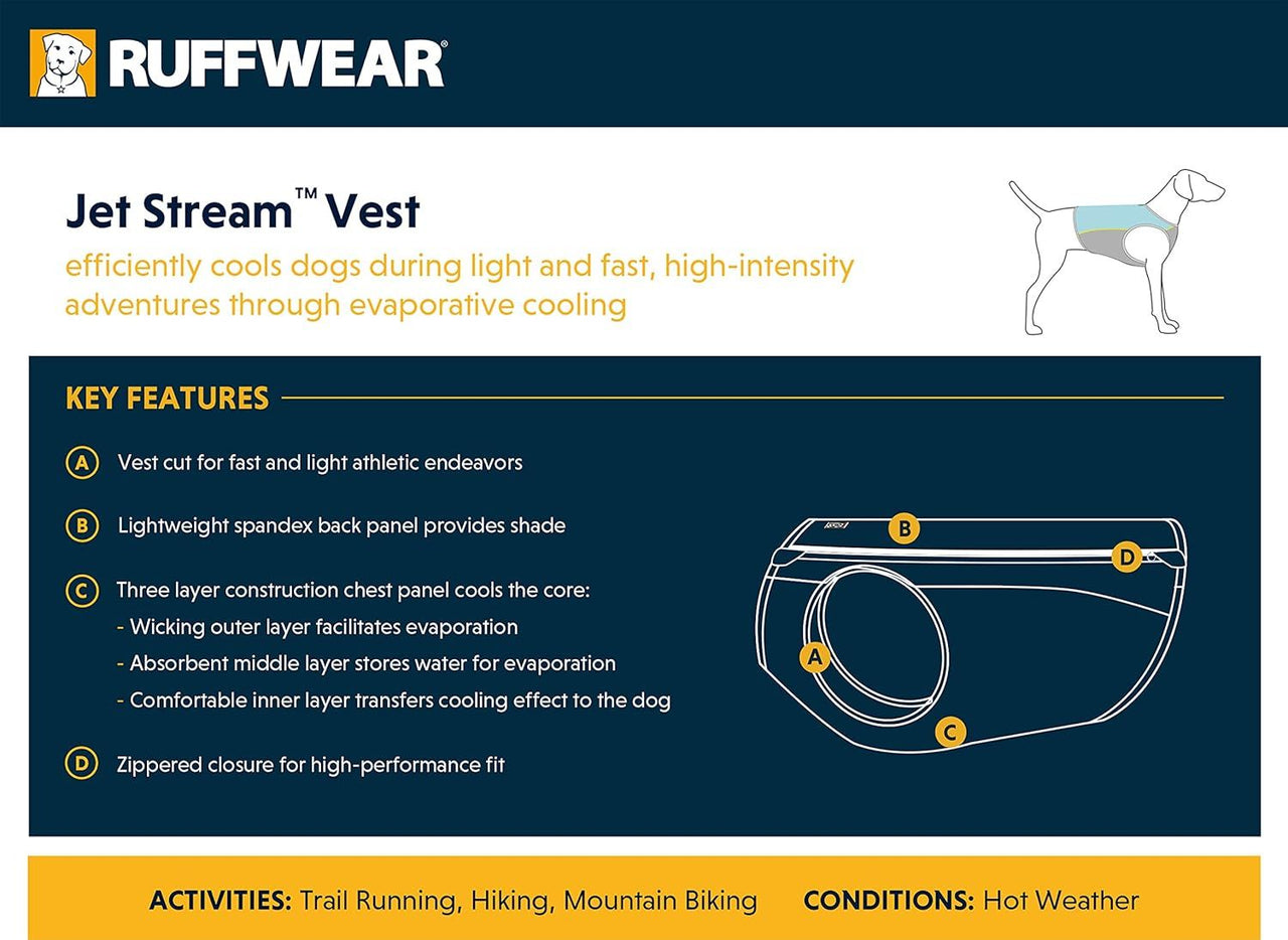 Ruffwear Jet Stream Dog Cooling Vest - Blue XXS