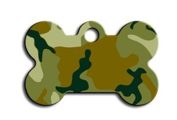 ID Tag Bone Painted Green Camouflage - Small