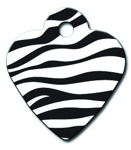 ID Tag Heart Small Zebra Print  - OS
