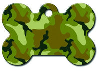 Thumbnail for ID Tag Bone Painted Green Camouflage - Large