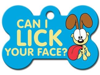 ID Tag Bone Large Garfield Lick Your Face  -