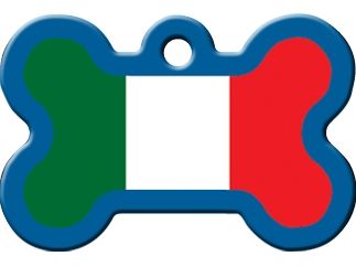 ID Tag Bone Painted Italian Flag  -