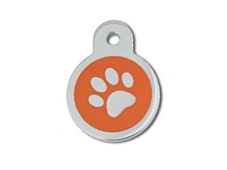 ID Tag Circle Small Epoxy Paw  -