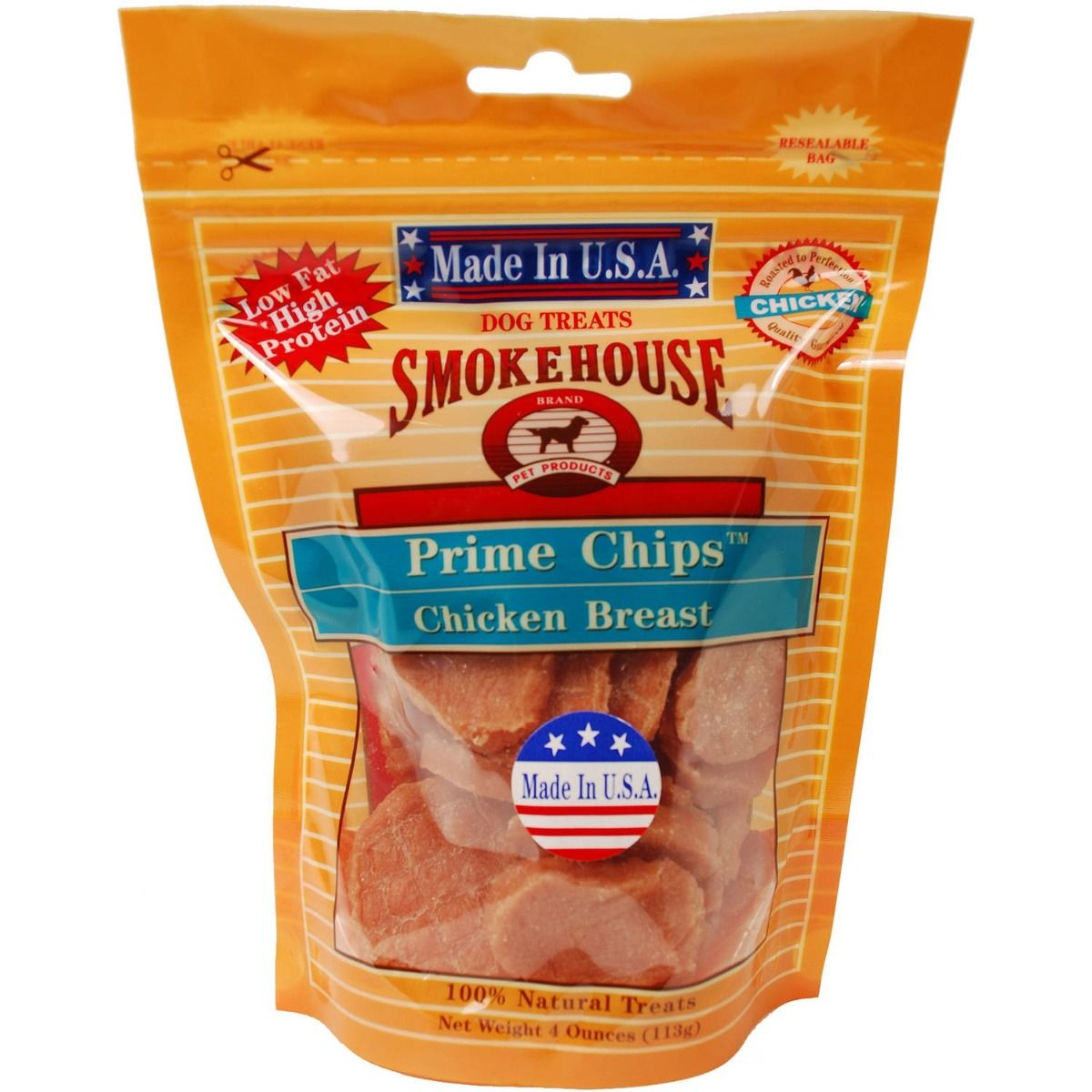 Smokehouse Prime Chips Chicken Breast Dog Treats - 8OZ