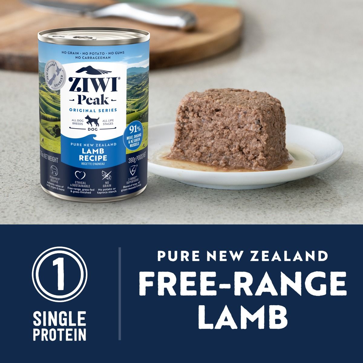 ZIWI Peak Lamb Recipe Wet Dog Food - 390G