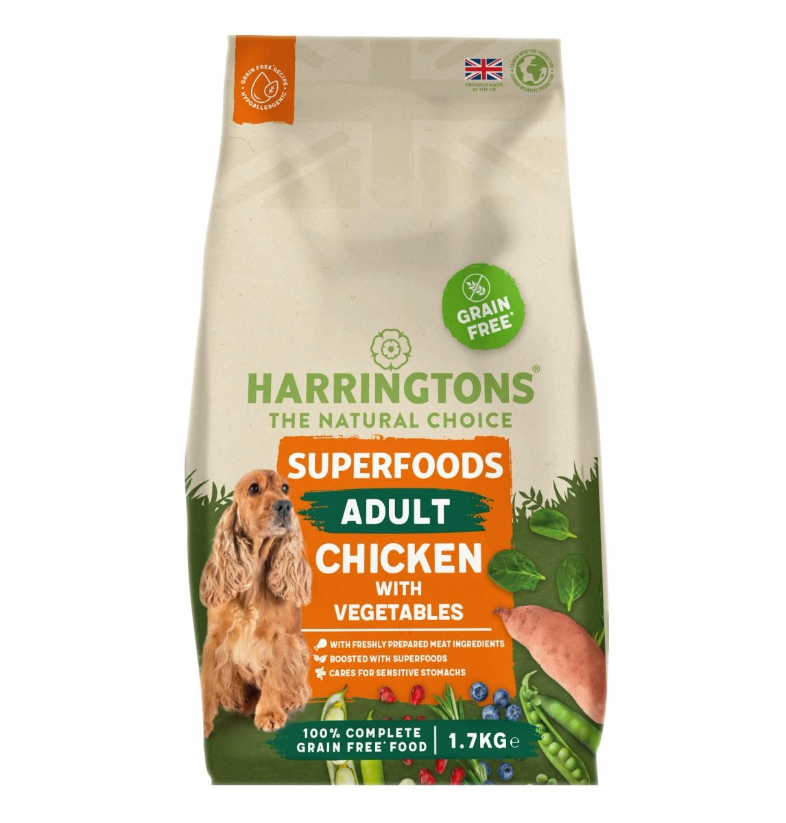 Harringtons Superfoods Chicken with Vegetables Adult Dry Dog Food - 1.7kg