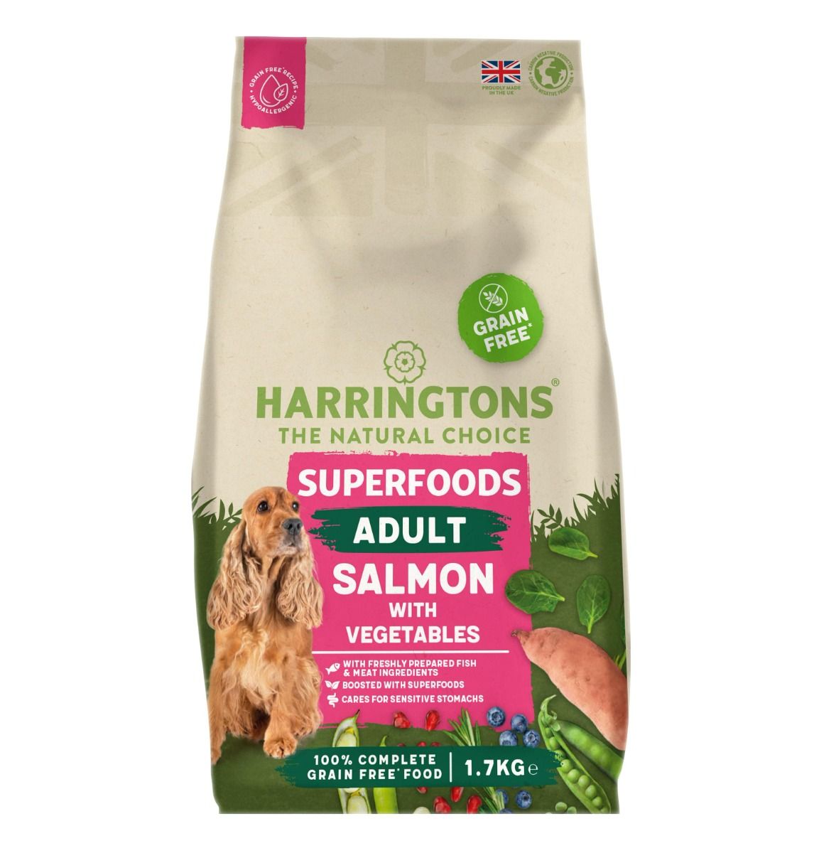 Harringtons Superfoods Salmon with Vegetables Adult Dry Dog Food - 1.7kg