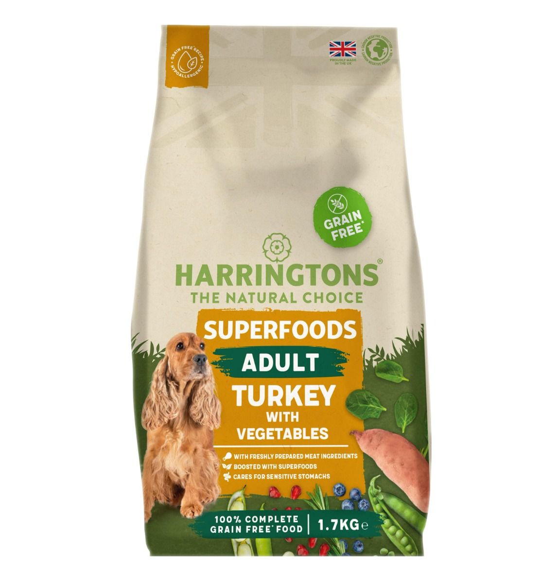 Harringtons Superfoods Turkey with Vegetables Adult Dry Dog Food - 1.7kg