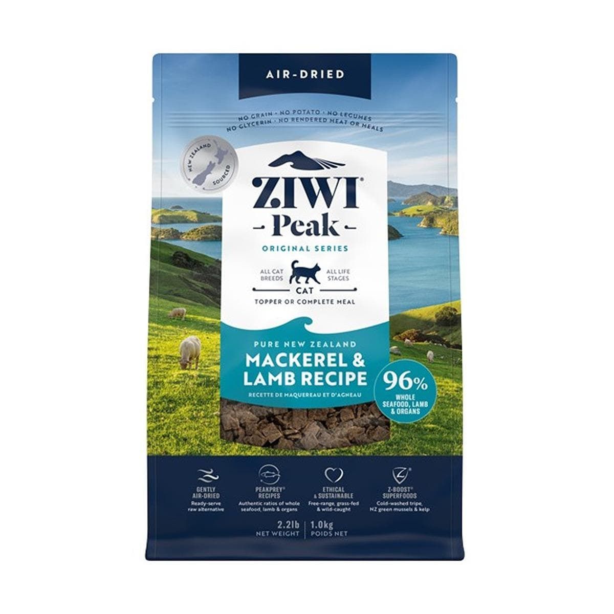 ZIWI Peak Air-Dried Mackerel & Lamb Recipe Dry Cat Food - 1KG