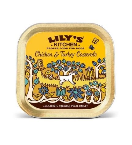 Lily's Kitchen Chicken and Turkey Casserole with Carrots Squash and Pearl Barley Wet Dog Food 150g P - 150g
