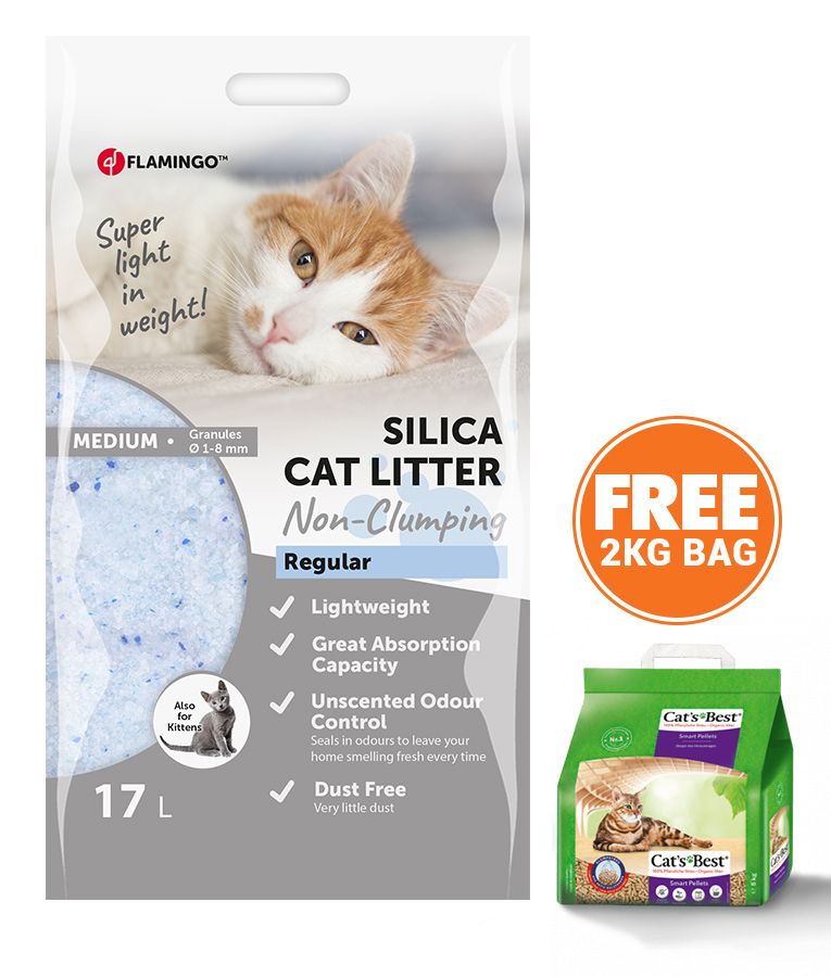 Flamingo Silica Medium Grains Cat Litter - 7KG