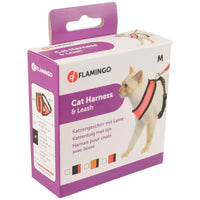 Thumbnail for Flamingo Harms Cat Harness & Leash Orange & Black - ORANGE Medium