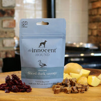 Thumbnail for The Innocent Hound Sliced Duck with Cranberry Dog Sausages 70g - 70g