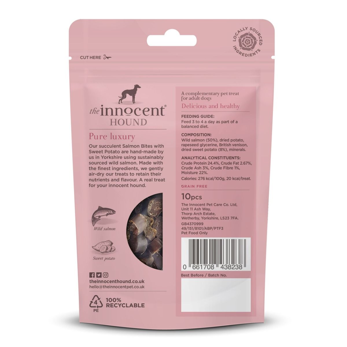 The Innocent Hound Salmon Bites with Potato Dog Treat 10pcs - 10pcs