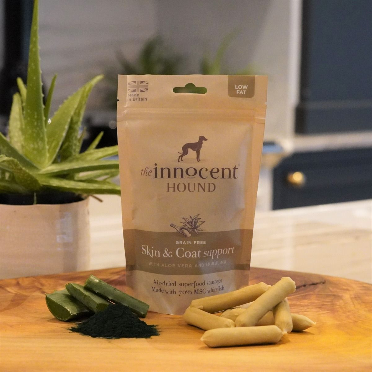 The Innocent Hound Skin & Coat White Fish Aloe Vera & Spirulina Dog Sausages 10pcs - 10pcs