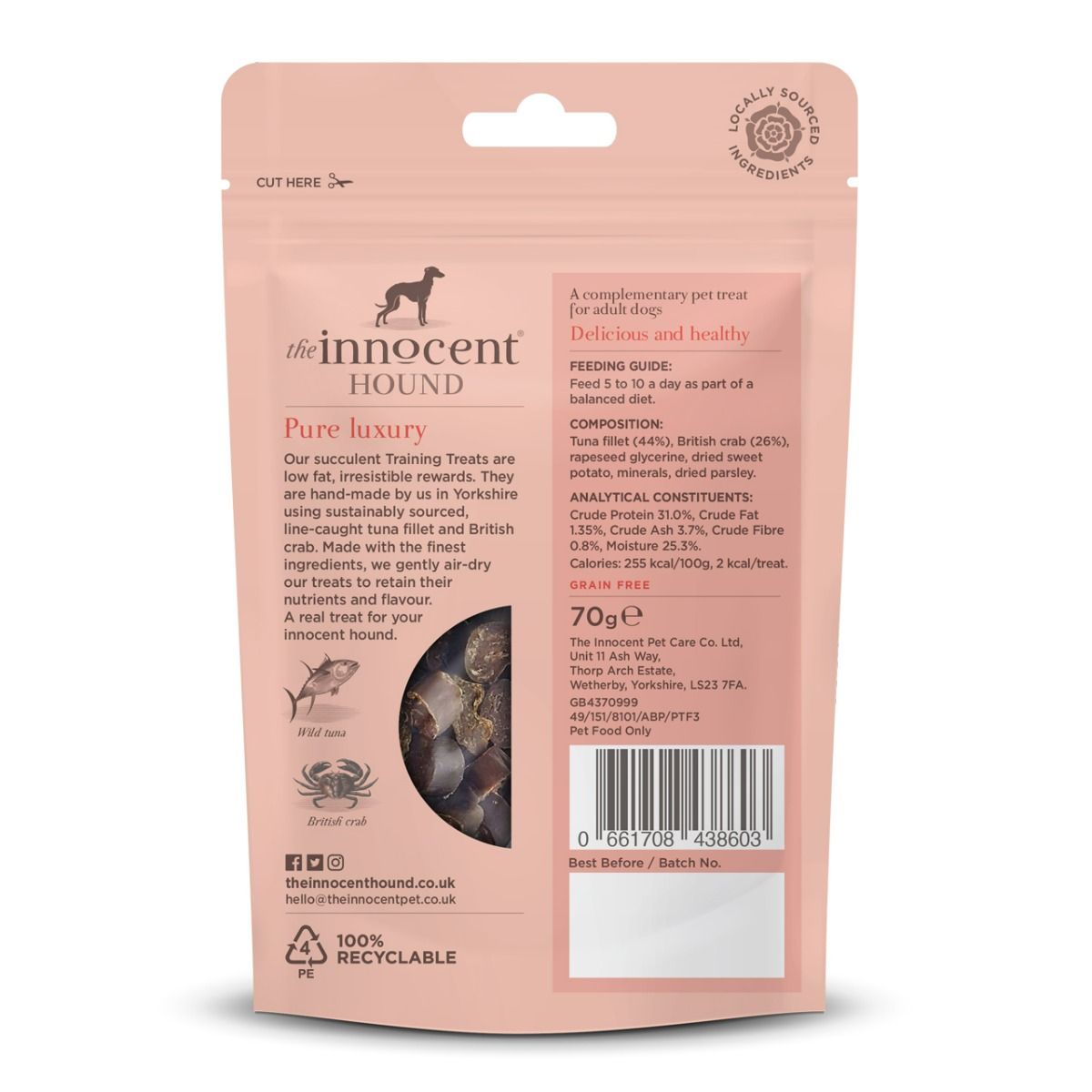 The Innocent Hound Training Tuna & Crab Rewards Treats 70g - 70g