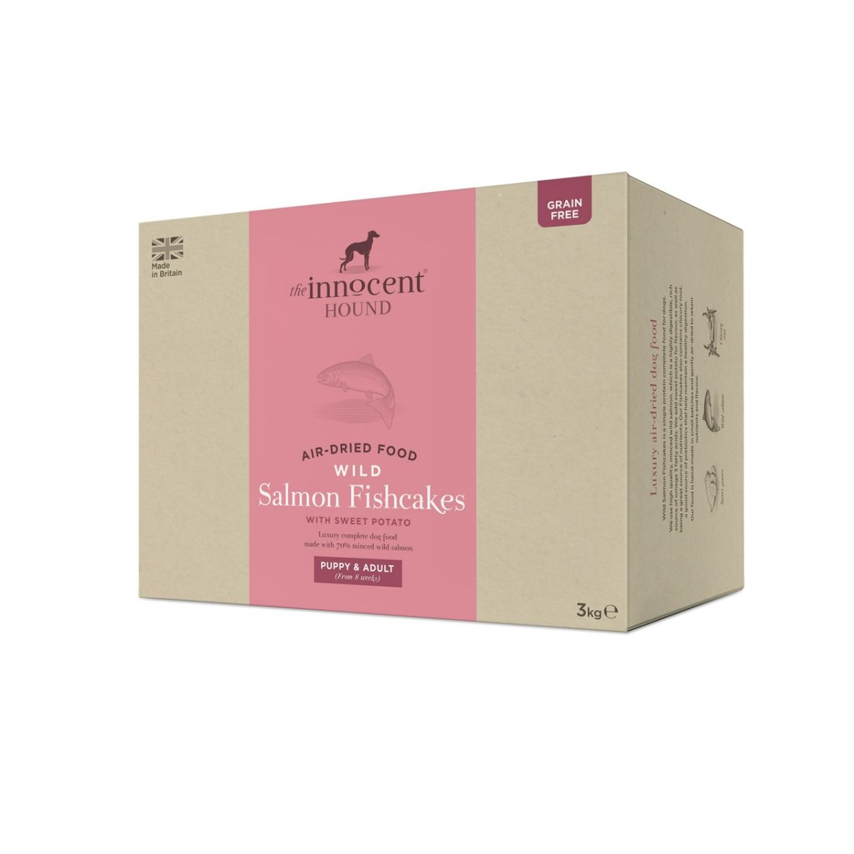 The Innocent Hound Air-Dried Wild Salmon Fishcakes with Sweet Potato Puppy & Adult Dry Dog Food - 3kg