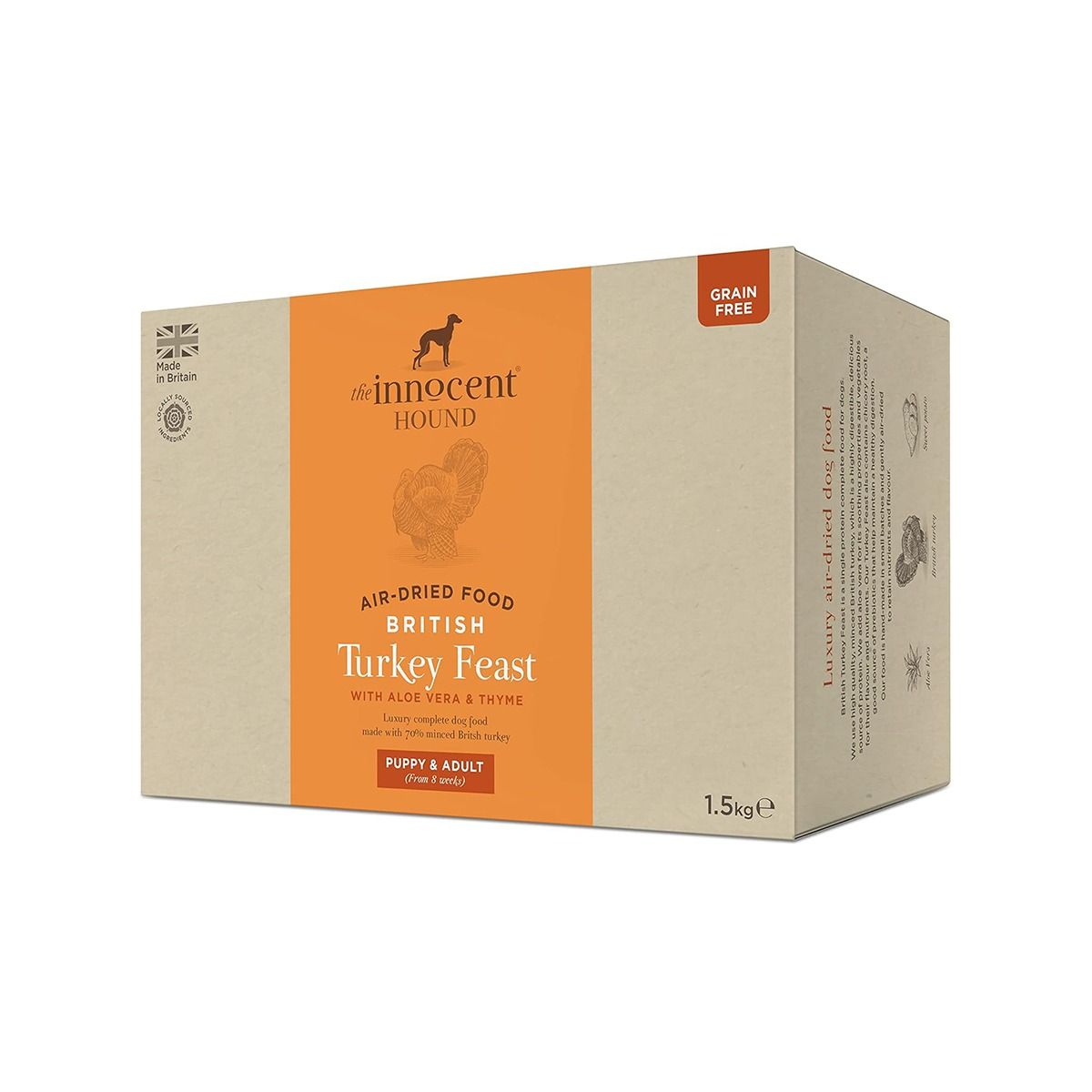 The Innocent Hound Air-Dried British Turkey Feast with Aloe Vera & Thyme Puppy & Adult Dry Dog Food - 1.5kg