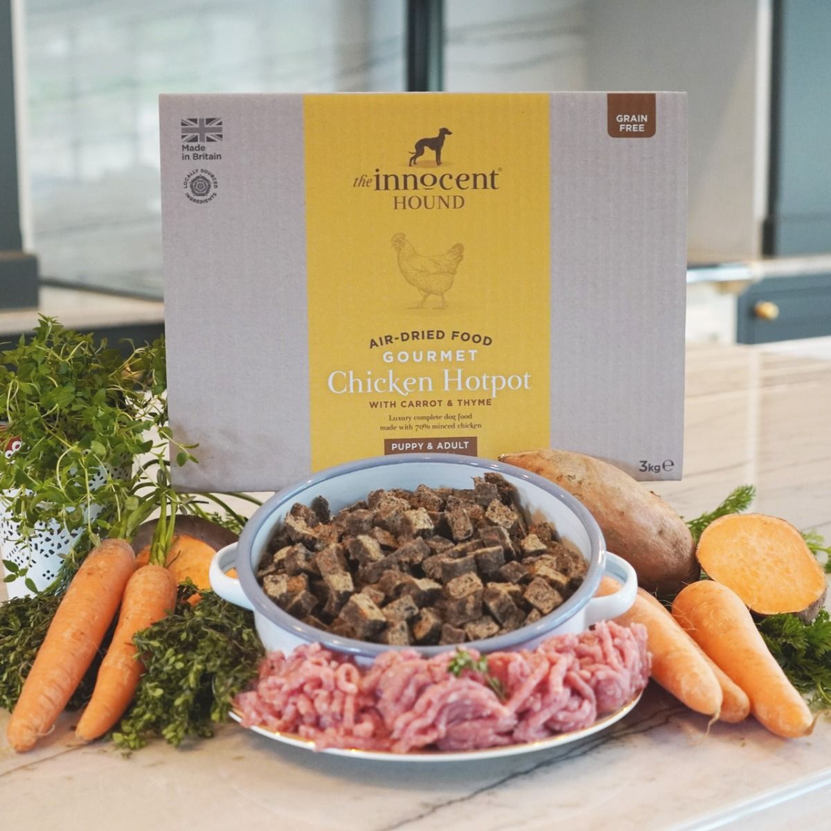 The Innocent Hound Air-Dried Gourmet Chicken Hotpot with Carrot & Thyme Puppy & Adult Dry Dog Food - 1.5kg