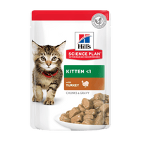 Thumbnail for Hill’s Science Plan Tender Chunks In Gravy Kitten Turkey Pouches (12x85g)