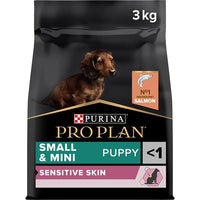 PRO PLAN SMALL AND MINI PUPPY SENSITIVE SKIN, DRY DOG FOOD WITH SALMON, 3 KG