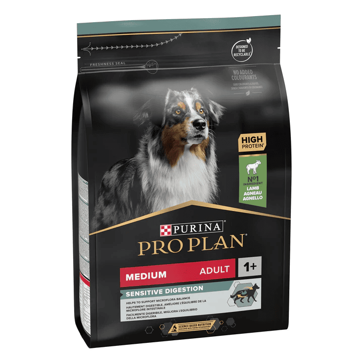 PRO PLAN SENSITIVE DIGESTION MEDIUM ADULT, DRY DOG FOOD WITH LAMB, 3 KG