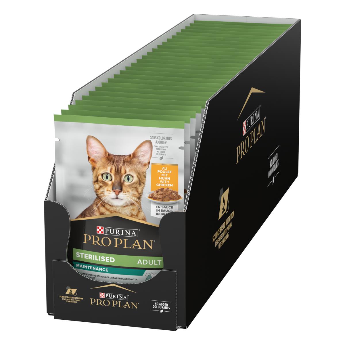 PRO PLAN STERILISED ADULT WET CAT FOOD, CHICKEN IN GRAVY, 26 X 85G