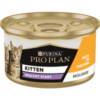 PRO PLAN KITTEN HEALTHY START, WET CAT FOOD, MOUSSE RICH IN CHICKEN, 24 X 85G