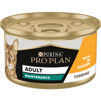PRO PLAN ADULT MAINTENANCE, WET CAT FOOD, TERRINE RICH IN CHICKEN, 24 X 85G