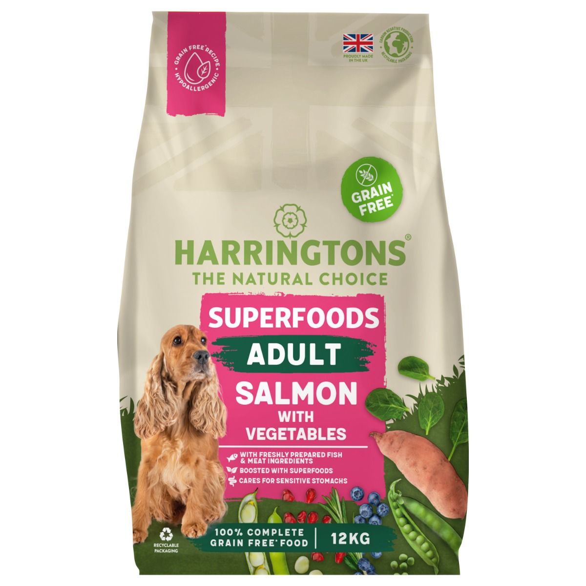 Harringtons Superfoods Salmon with Vegetables Adult Dry Dog Food - 1.7kg