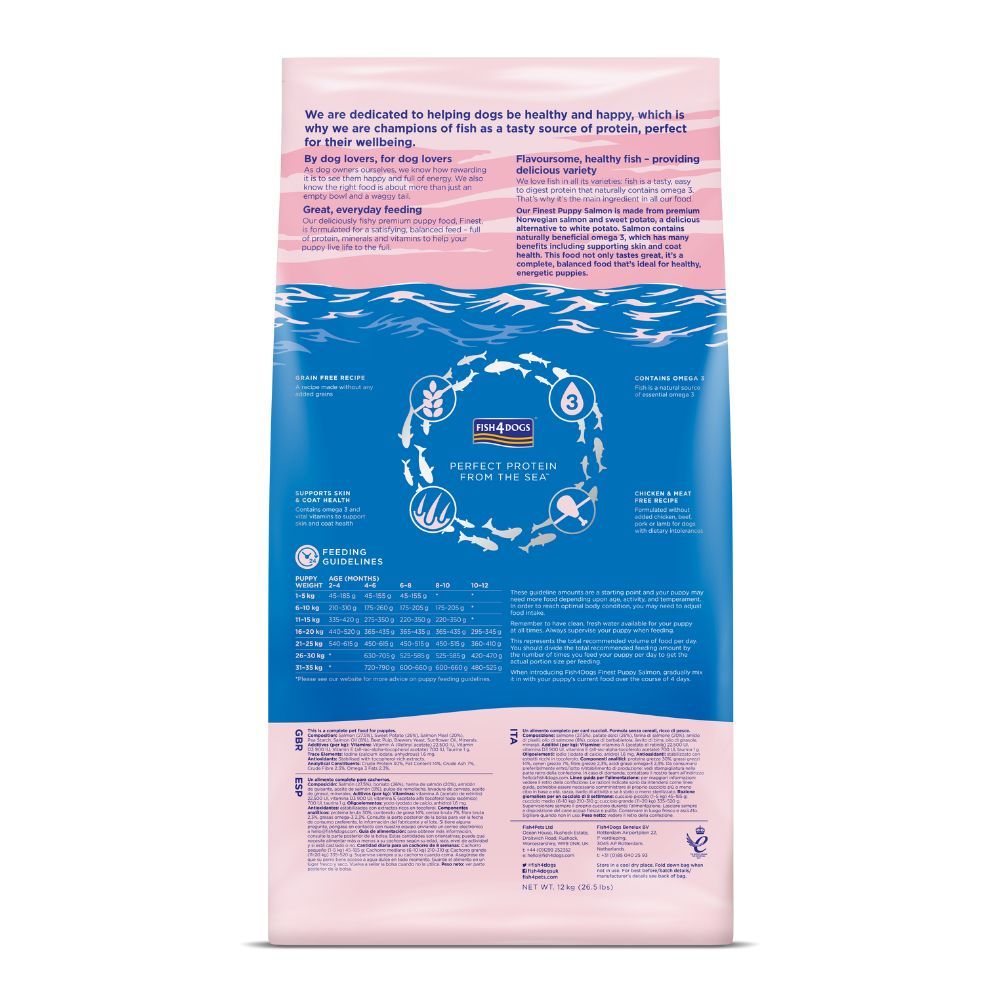 Fish4Dogs Finest Salmon Small Kibble Dry Puppy Food - 6kg