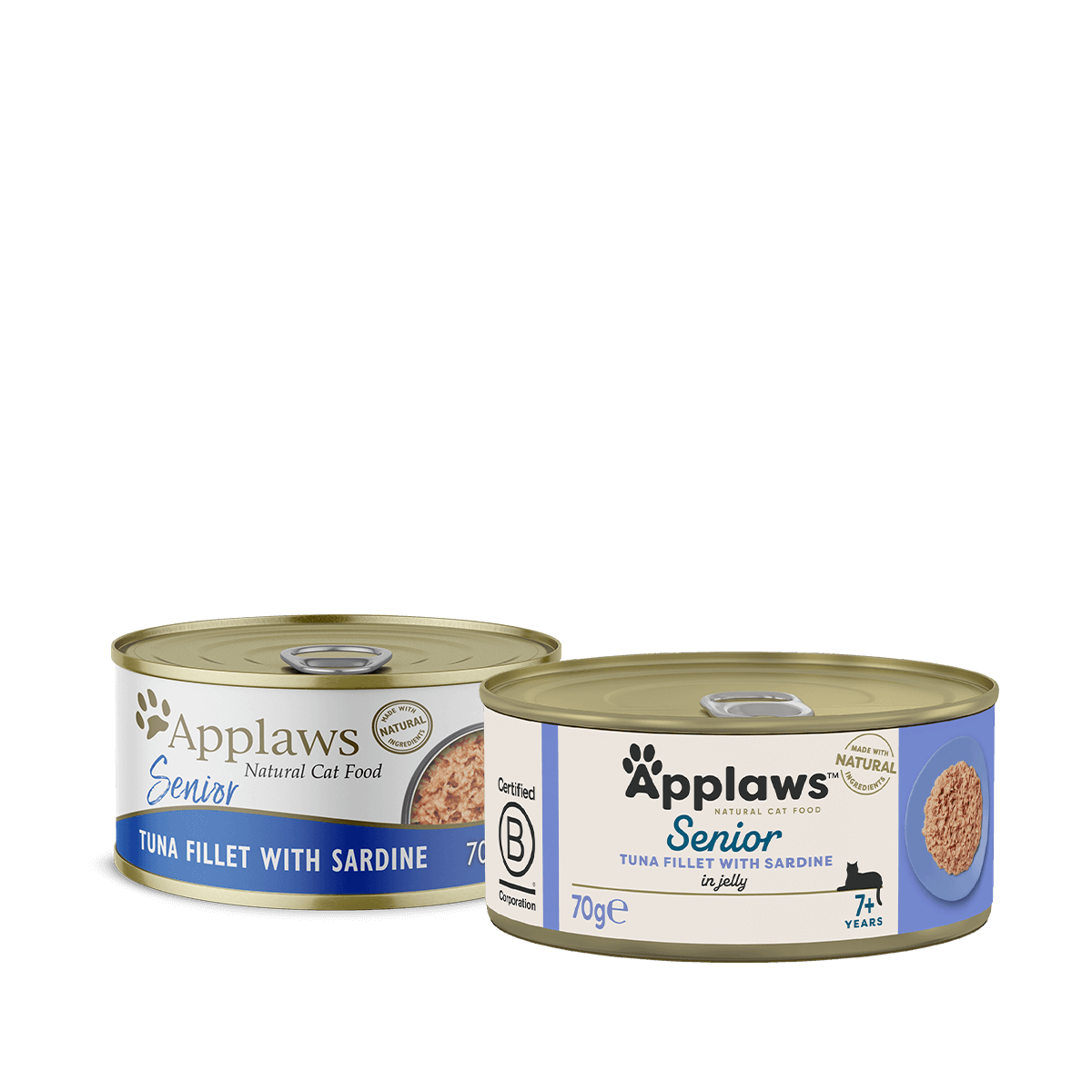 Applaws Tuna Fillet with Sardine Senior Wet Cat Food 70g Tin - 70G