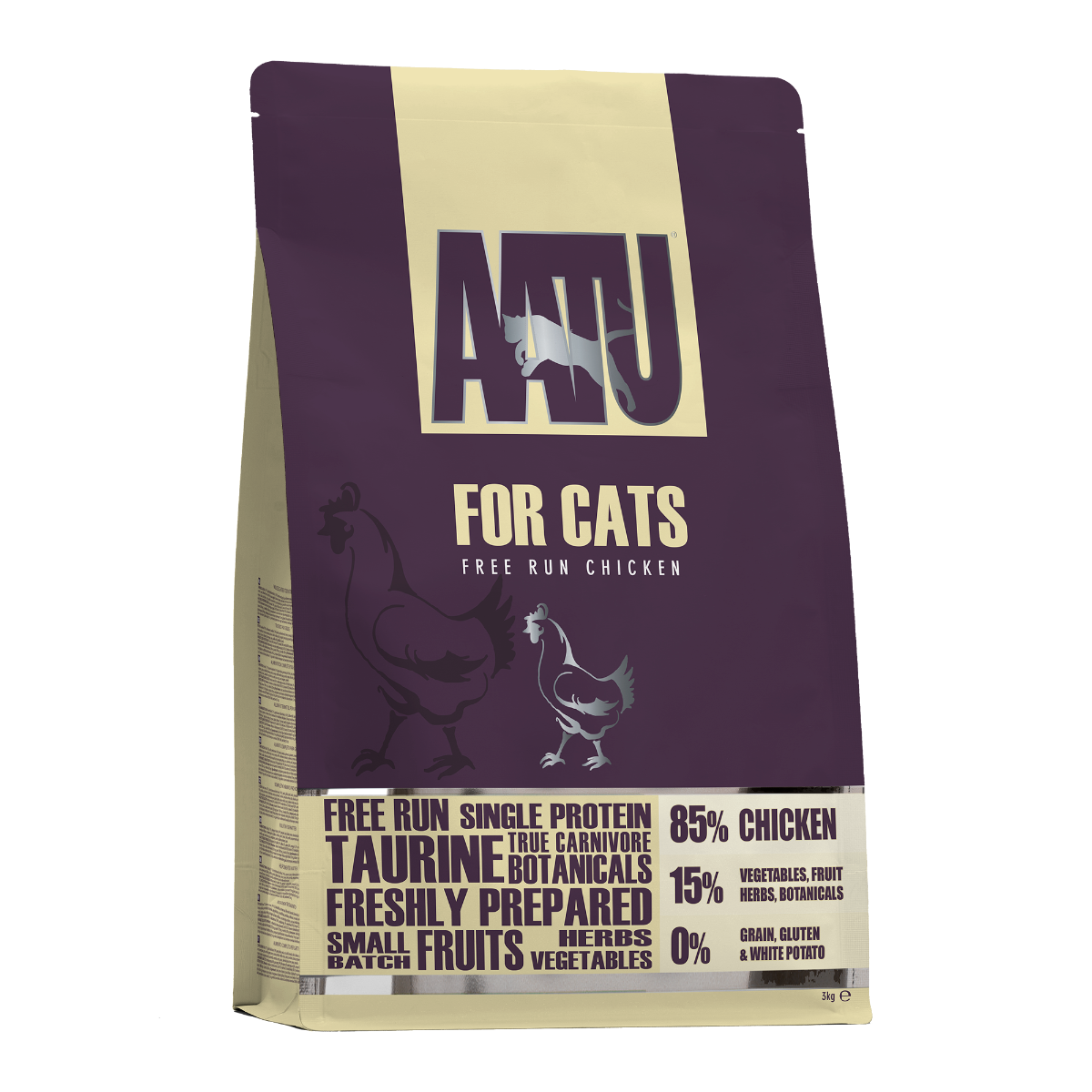 AATU Free Run Chicken Dry Cat Food 3kg - 3kg