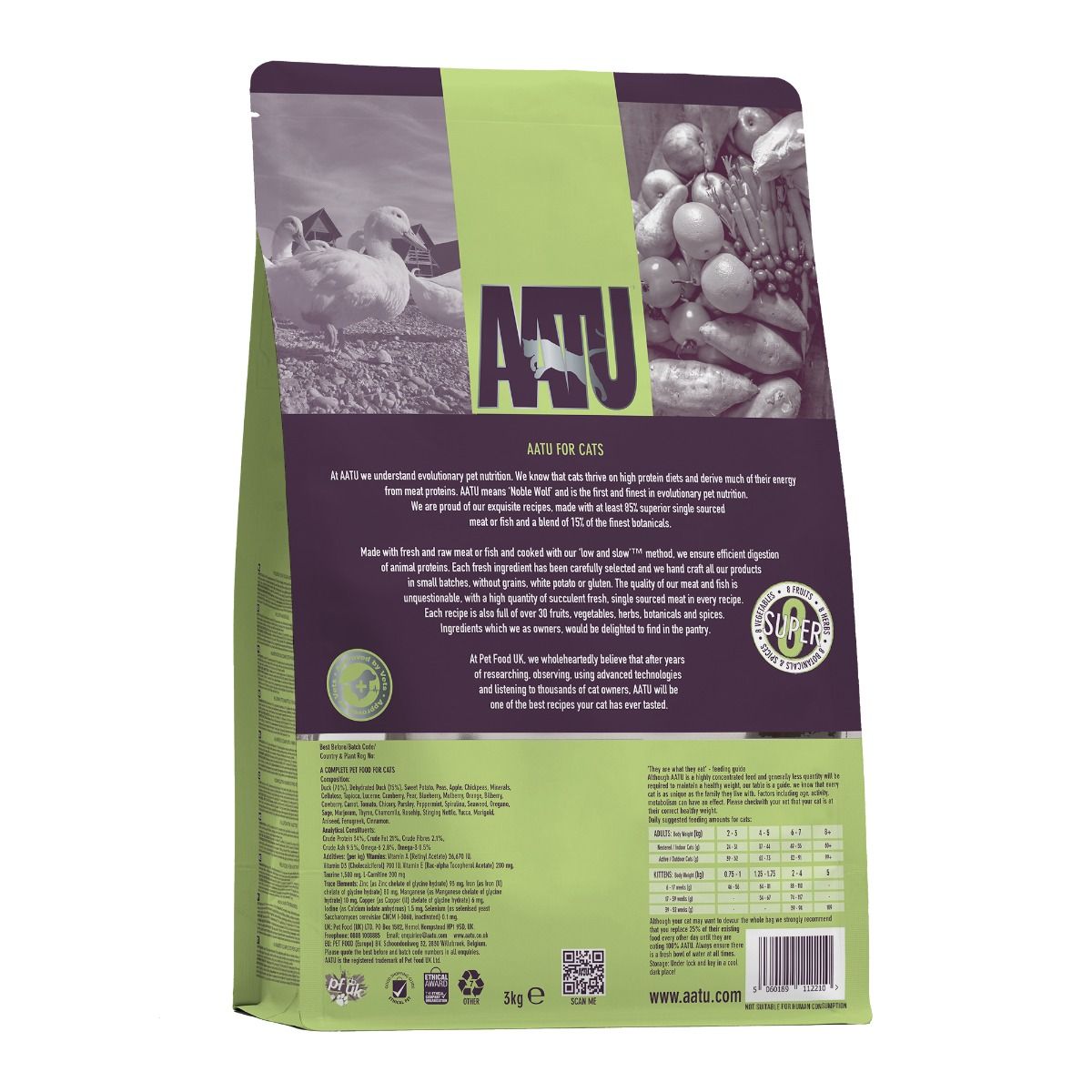 AATU Free Run Duck Dry Cat Food 3kg - 3kg