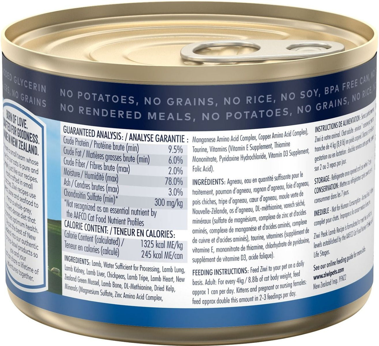 ZIWI Peak Lamb Recipe Wet Cat Food  - 185G