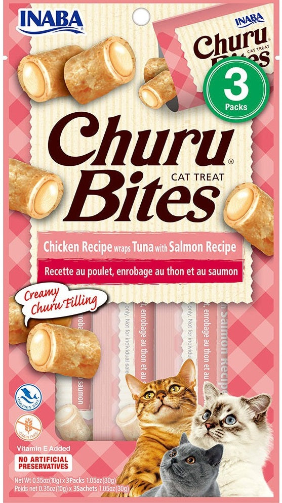 Inaba Churu Chicken Recipe Wraps Tuna With Salmon Recipe 30g - 3 Pouches Per Pack