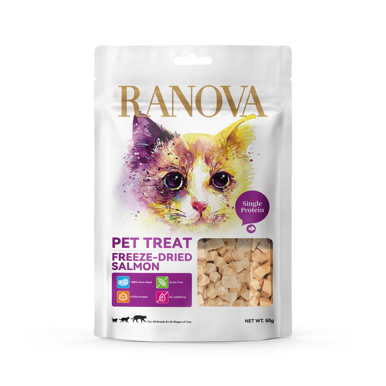 Ranova Freeze Dried Salmon for cats -50g