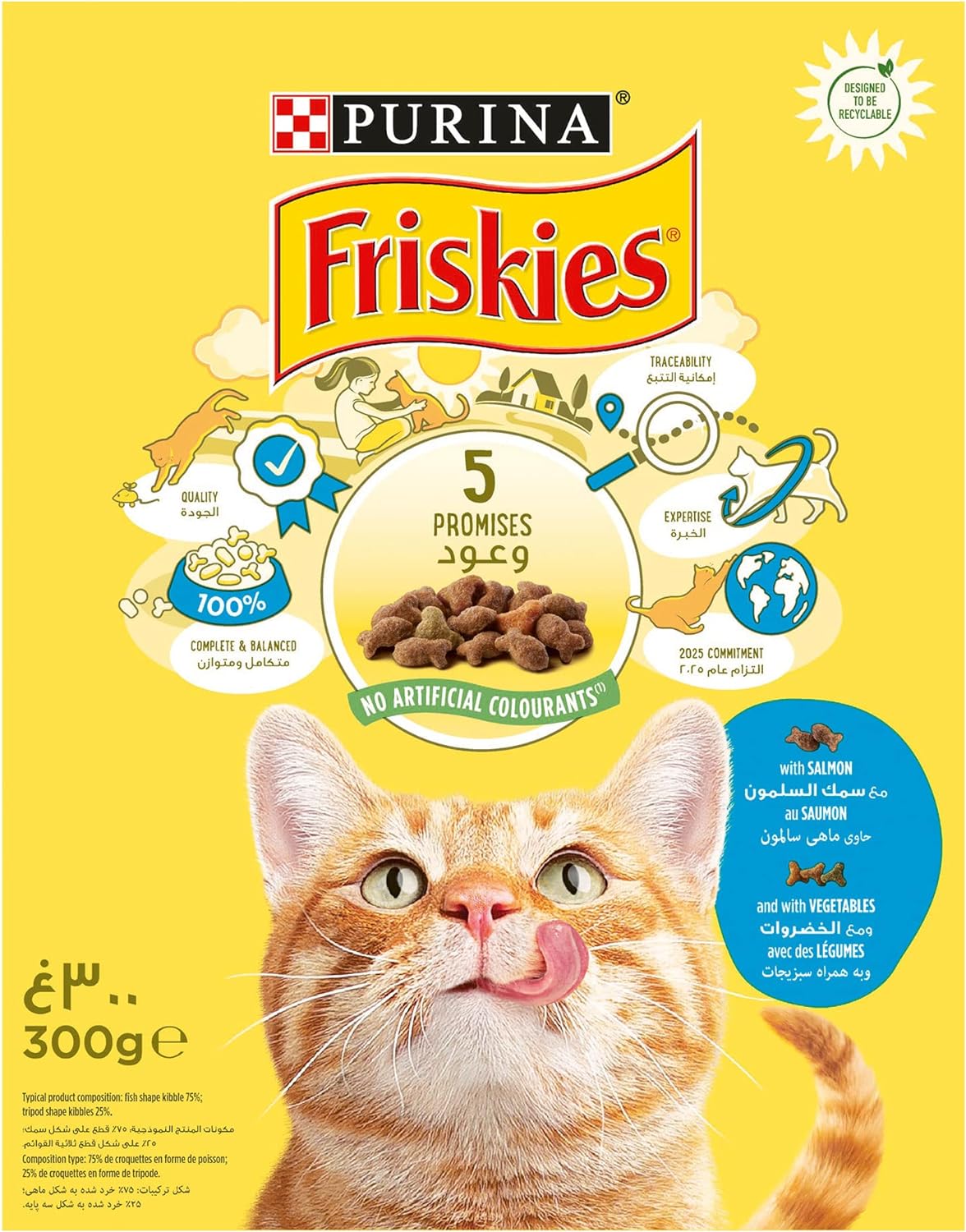 Purina Friskies Cat Dry Food Salmon & Vegetable 300g