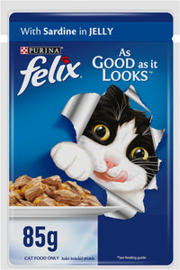 Thumbnail for Purina Felix As Good As It Looks Adult Cat Wet Food Sardine 85g