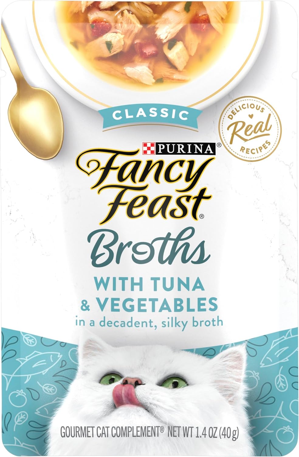 Purina Fancy Feast Broths Classic Cat Wet Food Tuna and Vegetables 40g