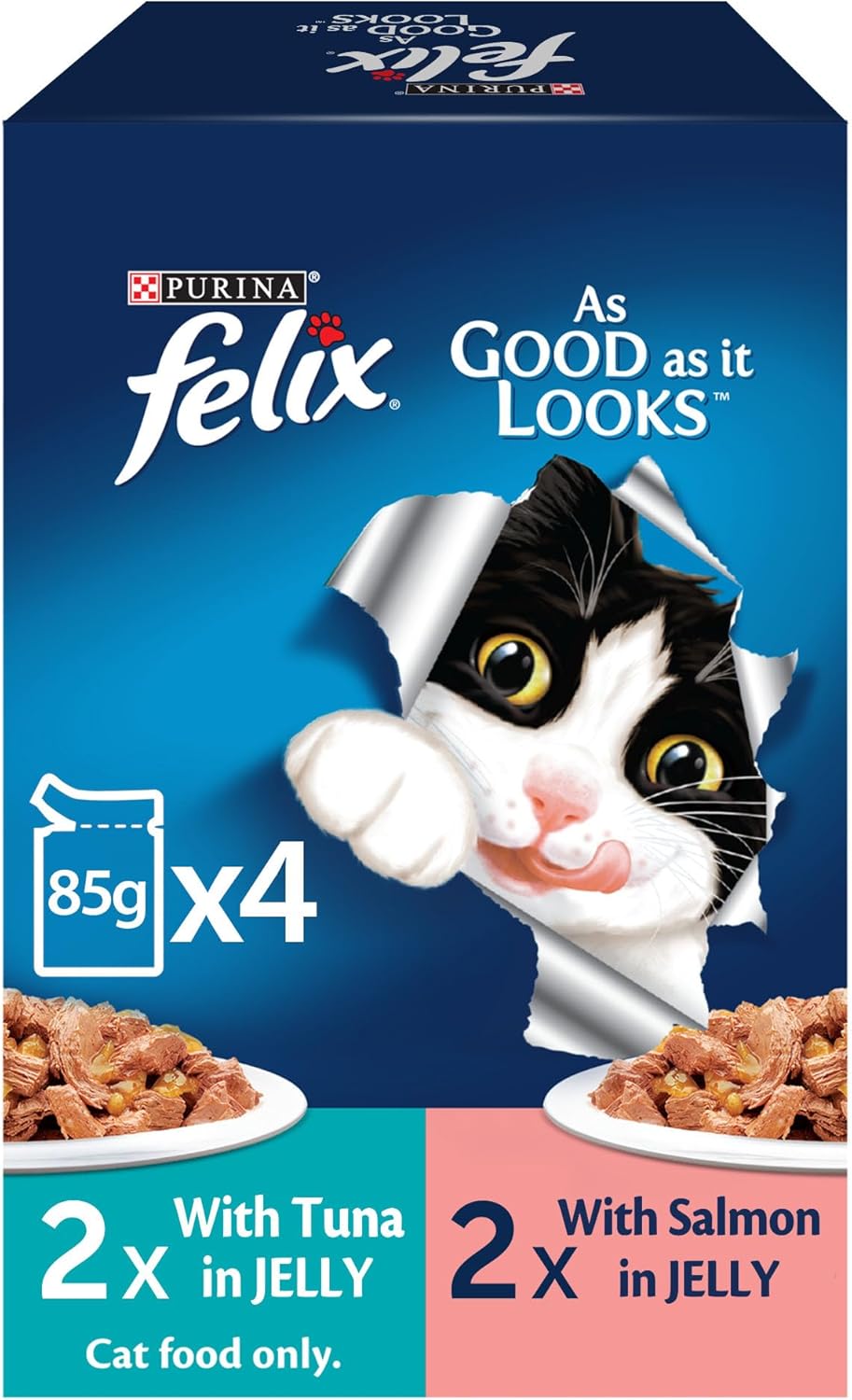 Purina Felix Adult Tuna + Adult Salmon 4x85g