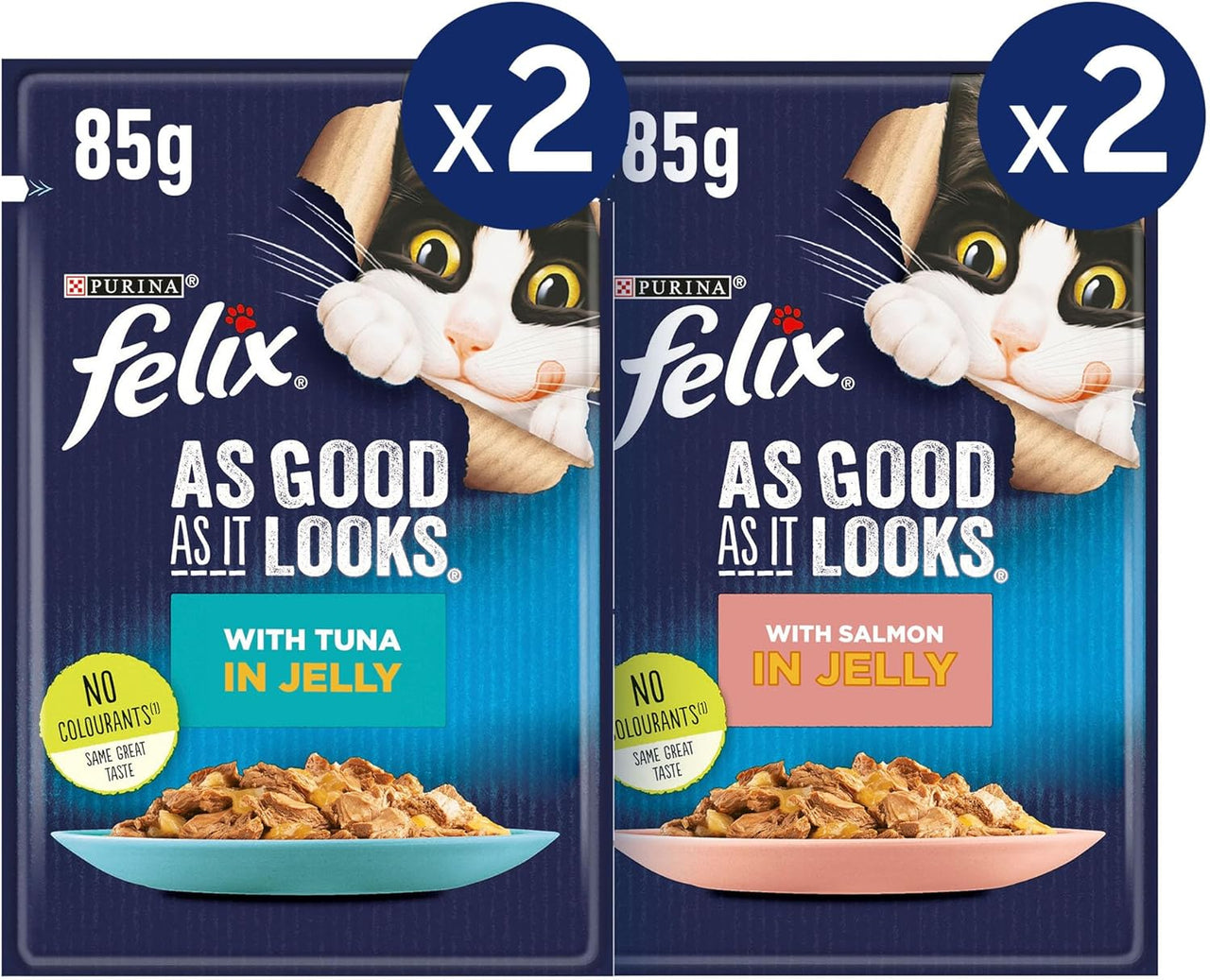 Purina Felix Adult Tuna + Adult Salmon 4x85g