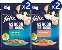 Thumbnail for Purina Felix Adult Tuna + Adult Salmon 4x85g