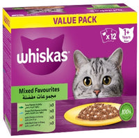 Thumbnail for Whiskas Mixed Favorites Wet Cat Food (Pack of 12 x 80g)